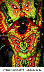 Kalibo, Aklan / Philippines - 01 / 20 / 2018: Locals join the Kalibo Ati-atihan festival in vibrant costumes.