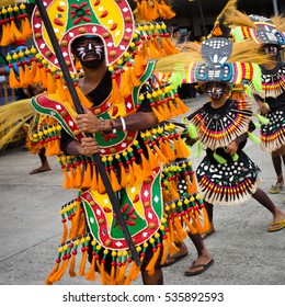 KALIBO, PHILIPPINES, 17 January 2014 - Colorful street parade in the 2014 Ati-atihan Festival in Kalibo Philippines