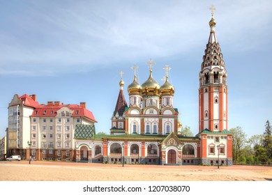 Kaliningrad region. Modern, beautiful Memorial Church in Honor of All Saints in Memory of the Fallen during the First World War