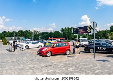 Kaliningrad, Russia, June 28, 2021. Car Parking At Khrabrovo Airport