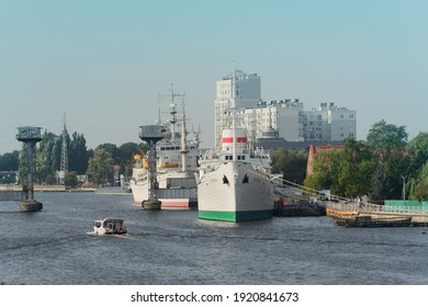 Kaliningrad, Russia - September 2020: Large White Ship 