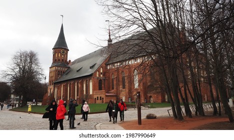 Kaliningrad, Russia-04-03-2021: Kneiphof Island, Cathedral