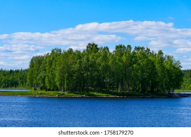 Kalix, Sweden June 17, 2020 A Small Island On The Kalix River.