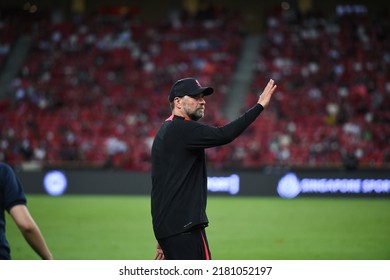 Kallang-Singapore-15JUL2022-jurgen Klopp Manager Of Liverpool In Action During Pre-season Against Crystal Palace At National Stadium,singapore