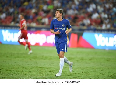 Kallang-SINGAPORE-25jul,2017:Andreas Christensen[B] Player Of Chelsea In Action During Icc 2017 Between Bayern Munich And Chelsea At National Stadium,singapore