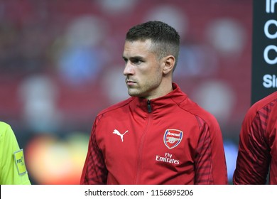 Kallang-Singapore-26Jul2018:Aaron Ramsey 8 Player Of Arsenal In Action During Icc2018 Between Arsenal Against At Atletico De Madrid At National Stadium,singapore