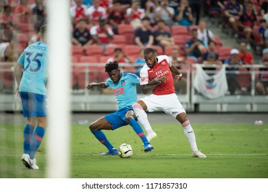 Kallang-Singapore-26Jul2018:Alexandre Lacazette #9 Player Of Arsenal In Action During Icc2018 Between Arsenal Against At Atletico De Madrid At National Stadium,singapore