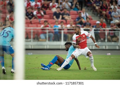 Kallang-Singapore-26Jul2018:Thomas Partey #5 Player Of Atletico Madrid In Action Before Icc2018 Between Arsenal Against At Atletico De Madrid At National Stadium,singapore