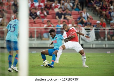 Kallang-Singapore-26Jul2018:Thomas Partey #5 Player Of Atletico Madrid In Action Before Icc2018 Between Arsenal Against At Atletico De Madrid At National Stadium,singapore