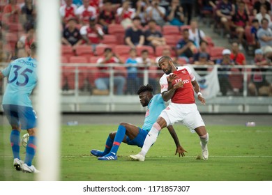 Kallang-Singapore-26Jul2018:Thomas Partey #5 Player Of Atletico Madrid In Action Before Icc2018 Between Arsenal Against At Atletico De Madrid At National Stadium,singapore