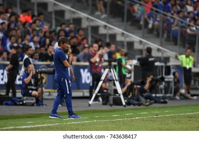 Kallang-SINGAPORE-29jul,2017:Antonio Conte Head Coach Of Chelsea In Action During Icc 2017 Against FC Internazionale At National Stadium,singapore