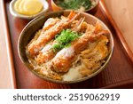 Kamakura-don. deep-fried shrimp rice bowl