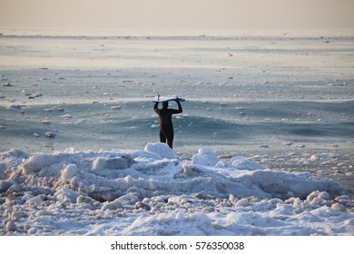 Kamchatka. Pacific Ocean. Winter Surfing.