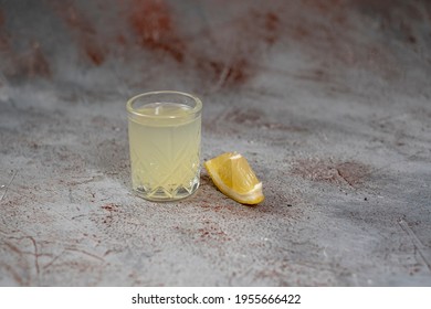 Kamikaze Shot Cocktail On A Gray Background