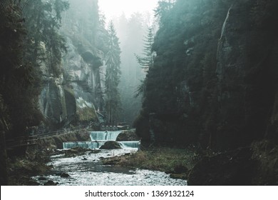 The Kamnitz Gorge In Saxon Switzerland National Park