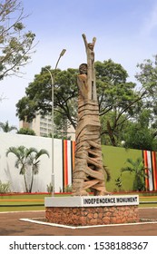 Kampala, Uganda – Oct 30, 2017: Independence Monument In Downtown Kampala.