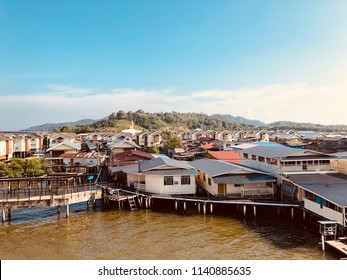 Kampong Ayer, Brunei, 2 April 2018. The Iconic City On The Water In Brunei.