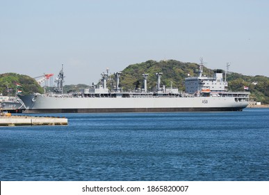 Kanagawa, Japan - April 14, 2007:Indian Navy INS Jyoti (A58), Jyoti-class Replenishment oiler.