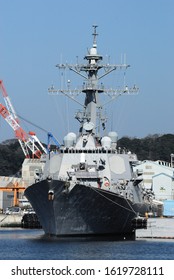 Kanagawa, Japan - February 20, 2010:United States Navy USS Fitzgerald (DDG-62), Arleigh Burke-class Destroyer.