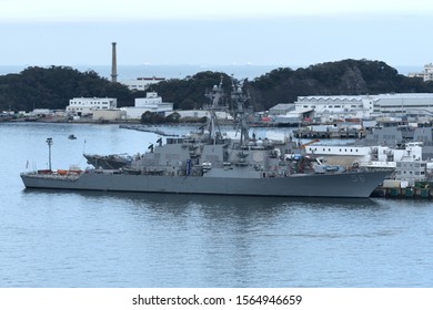 Kanagawa, Japan - October 19, 2019:United States Navy USS John S. McCain (DDG-56), Arleigh Burke-class Destroyer.