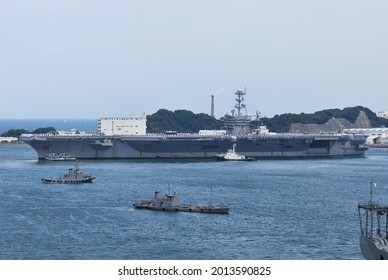 Kanagawa, Japan - September 03, 2009:United States Navy USS George Washington (CVN-73), Nimitz Class Aircraft Carrier.