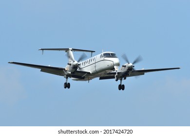 Kanagawa, Japan - September 27, 2019:United States Air Force Beechcraft C-12J Huron Military Utility Aircraft.