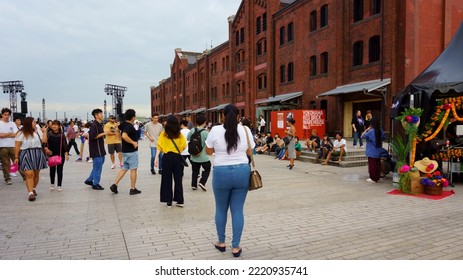 Kanagawa Prefecture Japan - Sept 14, 2019: Yokohama Red Brick Warehouse Historical Building That Is Used As A Complex That Includes A Event Venues