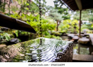 Kanazawa, Japan - 2016
Bonsai Zen Garden Water Spring Feature At The Nomura Samurai House. A Historical Japanese Landmark Located In The Nagamachi District. 