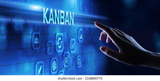 Kanban agile project management workflow business process optimisation. - Shutterstock ID 2168800775