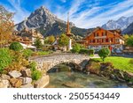 Kandersteg, Switzerland old town view.