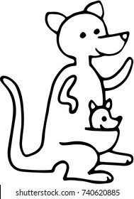 Kangaroo Coloring Page Images, Stock Photos & Vectors | Shutterstock