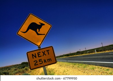 Kangaroo Sign in South Australia - Shutterstock ID 67799950