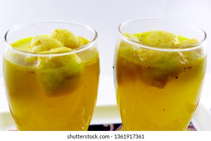 Kanji Wada Or Kanji Vada In Glass - Indian Snack Chaat