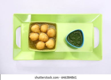 Kanji Wada Or Kanji Vada With Green Chutney - Indian Snack Chaat