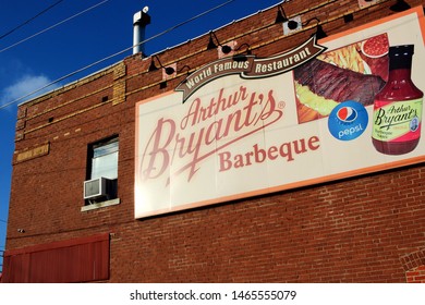 Kansas City, Missouri - January 1 2016: The sign to the famous Arthur Bryant's Barbeque. 