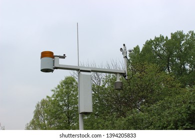 Kansas City, Missouri / USA - April 24 2019: Weather Monitoring Station At Or Near Kauffman Foundation & Conference Center