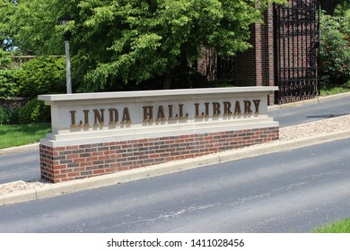 Kansas City, Missouri / USA - May 13 2019: Sign For Linda Hall Library (privately Endowed American Library Of Science, Engineering And Technology)