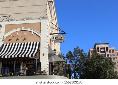 Kansas City, Missouri / USA - October 7 2019: Sign For BRIO Tuscan Grille On The Country Club Plaza