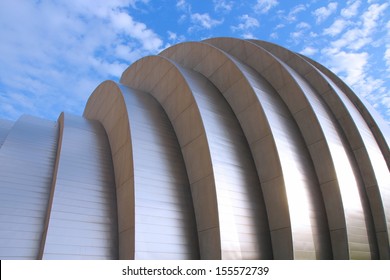 KANSAS CITY, MO - JUNE 25: Kauffman Center for the Performing Arts building on June 25, 2013 in Kansas City. Famous building was completed in 2011 and is an example of Structural Expressionism.