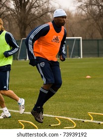 KANSAS CITY, MO - MAR 24:NFL Star Chad Ochocinco Participates In A Drill On The 2nd Day Of His Trial At The Sporting KC Training Facility In Kansas City March 24, 2011