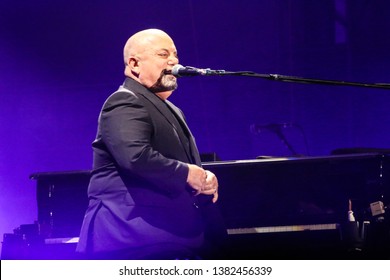 Kansas City, MO - September 21, 2018:  Rock Icon Billy Joel Performs At Kauffman Stadium In Kansas City, MO.