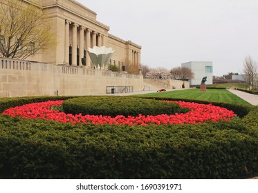 Kansas City, MO / USA - March 30, 2020: Nelson Atkins Museum Of Art On A Spring Day