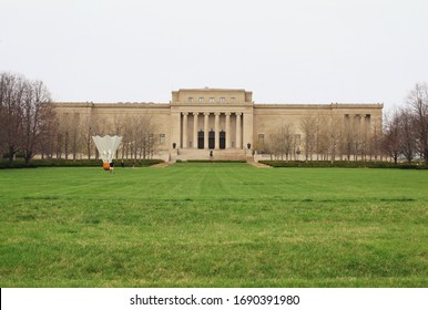 Kansas City, MO / USA - March 30, 2020: Nelson Atkins Museum Of Art On A Spring Day