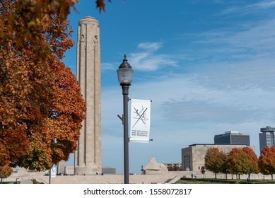 Kansas City, MO, USA: October 27, 2019: Fall Foliage At The WWI Museum