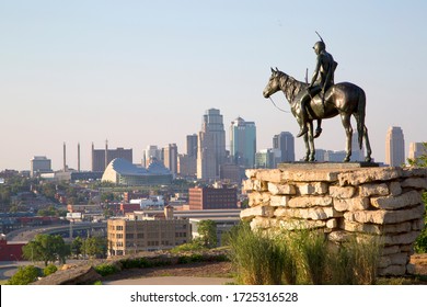 Kansas city skyline , Missouri state Midwest USA Au 2018.