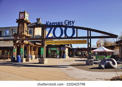KANSAS CITY, UNITED STATES - Nov 11, 2021: The Kansas City Zoo in autumn  Missouri,