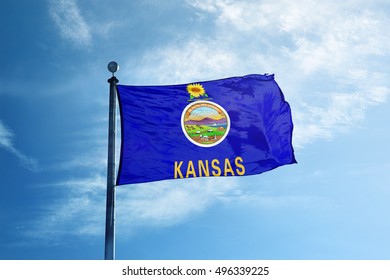 Kansas Flag On The Mast