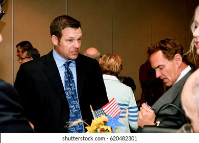 Kansas Secretary Of State Kris Kobach At The Ron Estes Election Night Victory Party Wichita Kansas, April 11, 2017. 
Photo By Mark Reinstein