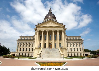 Kansas State Capitol building located in Topeka, Kansas, USA.