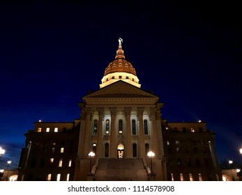 Kansas State Capitol Building at Night